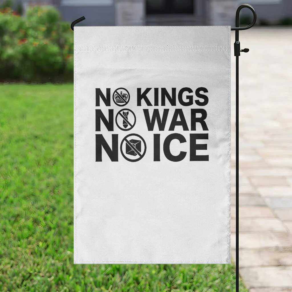 Anti Monarchy Political Garden Flag No Kings No Wars No Ice