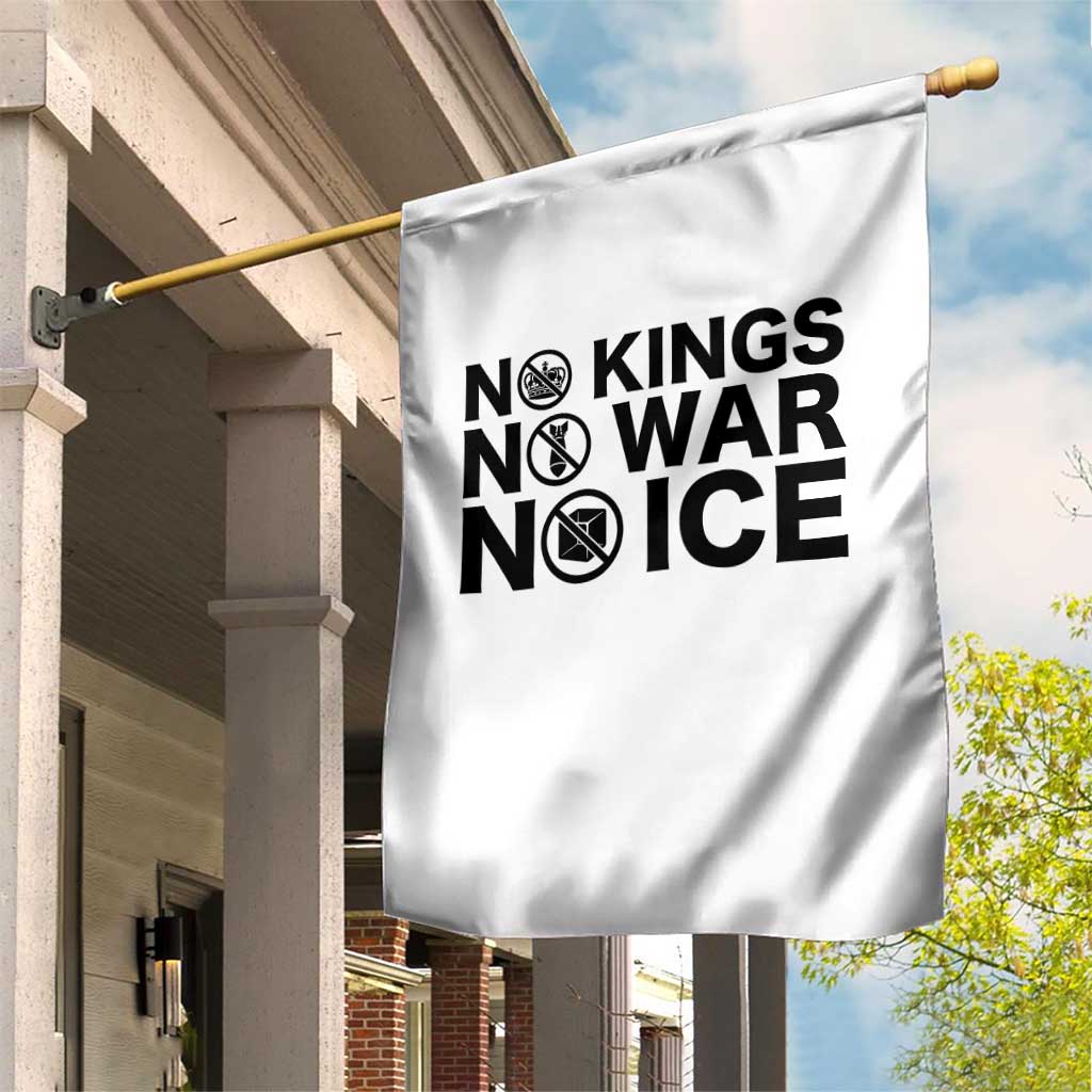 Anti Monarchy Political Garden Flag No Kings No Wars No Ice