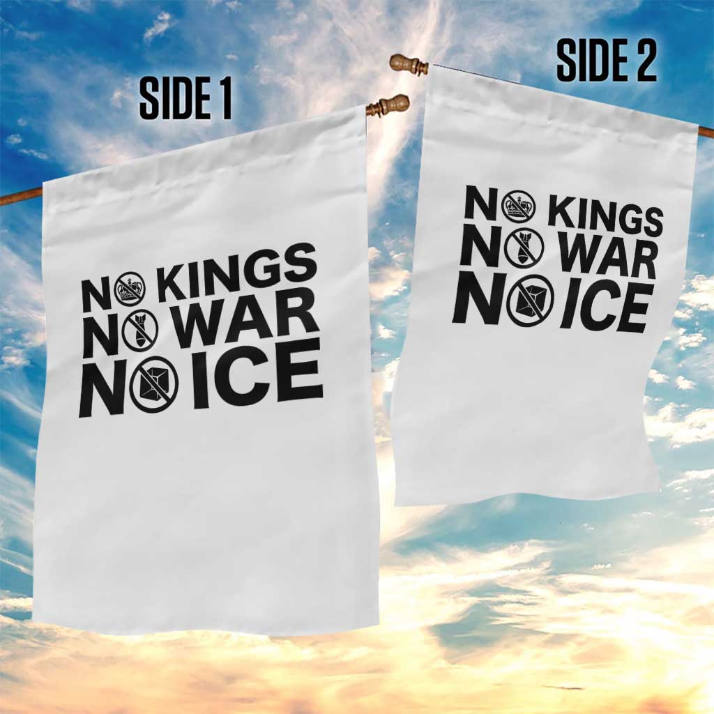 Anti Monarchy Political Garden Flag No Kings No Wars No Ice