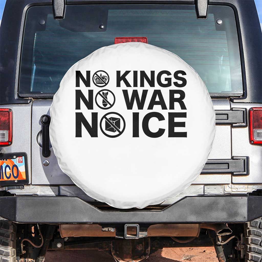 Anti Monarchy Political Spare Tire Cover No Kings No Wars No Ice