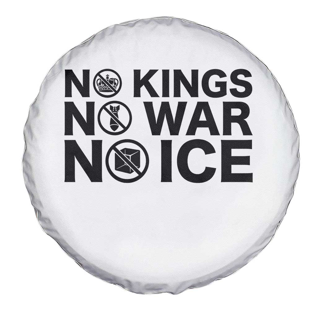 Anti Monarchy Political Spare Tire Cover No Kings No Wars No Ice