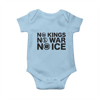 Anti Monarchy Political Baby Onesie No Kings No Wars No Ice