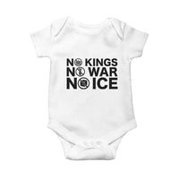Anti Monarchy Political Baby Onesie No Kings No Wars No Ice