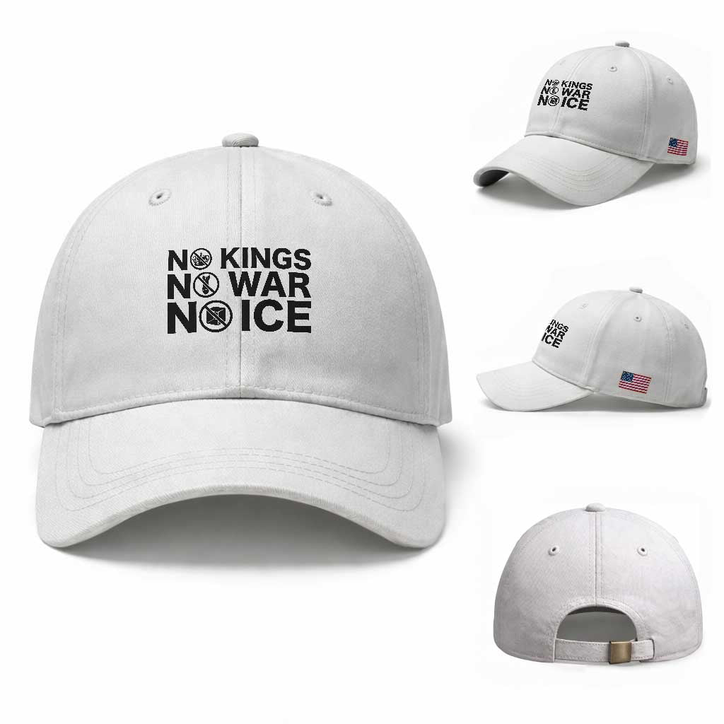 Anti Monarchy Political Baseball Cap No Kings No Wars No Ice