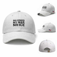 Anti Monarchy Political Baseball Cap No Kings No Wars No Ice