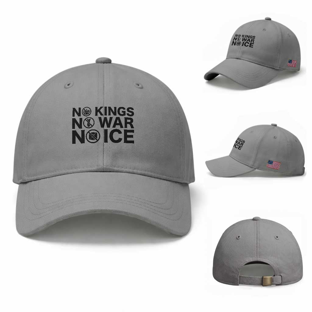 Anti Monarchy Political Baseball Cap No Kings No Wars No Ice