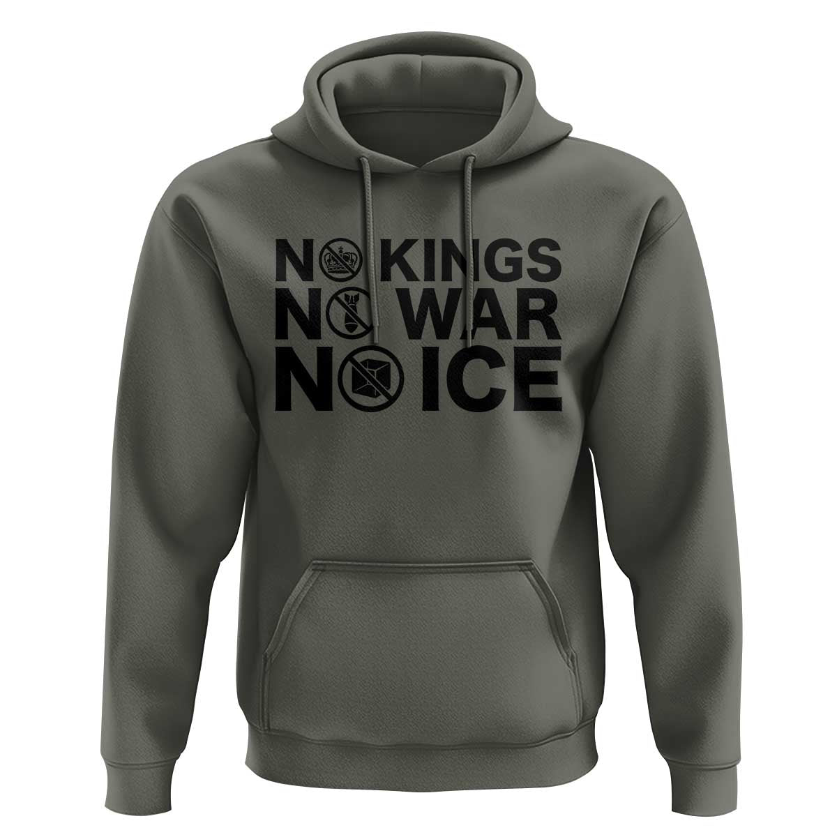 Anti Monarchy Political Hoodie No Kings No Wars No Ice