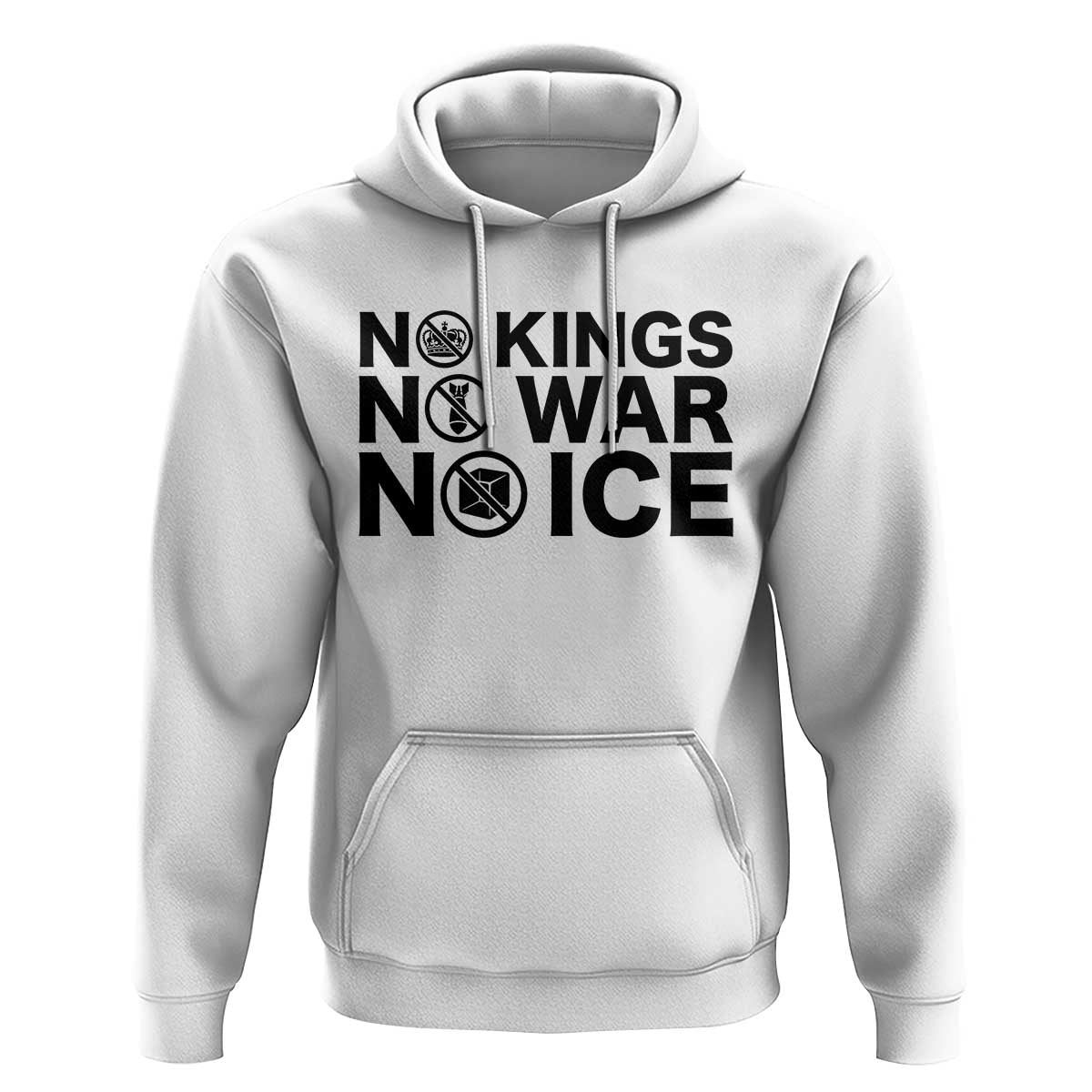 Anti Monarchy Political Hoodie No Kings No Wars No Ice