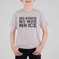 Anti Monarchy Political T Shirt For Kid No Kings No Wars No Ice