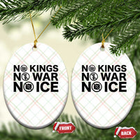 Anti Monarchy Political Ceramic Ornament No Kings No Wars No Ice