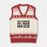 Anti Monarchy Political V-Neck Knit Sweater Vest No Kings No Wars No Ice
