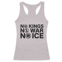 Anti Monarchy Political Racerback Tank Top No Kings No Wars No Ice