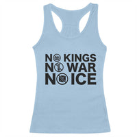 Anti Monarchy Political Racerback Tank Top No Kings No Wars No Ice