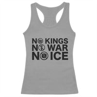 Anti Monarchy Political Racerback Tank Top No Kings No Wars No Ice