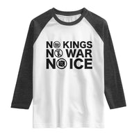 Anti Monarchy Political Raglan Shirt No Kings No Wars No Ice