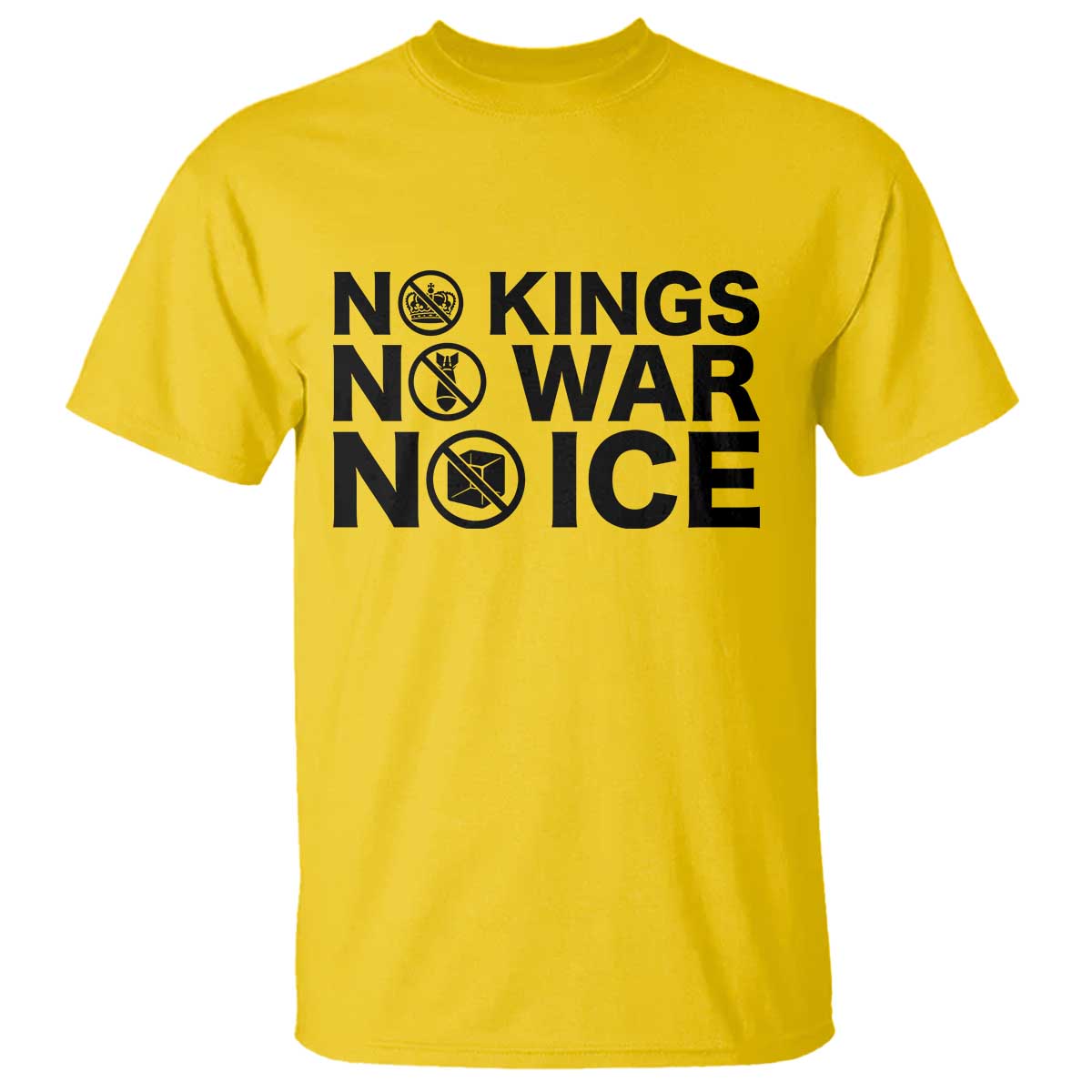 Anti Monarchy Political T Shirt No Kings No Wars No Ice