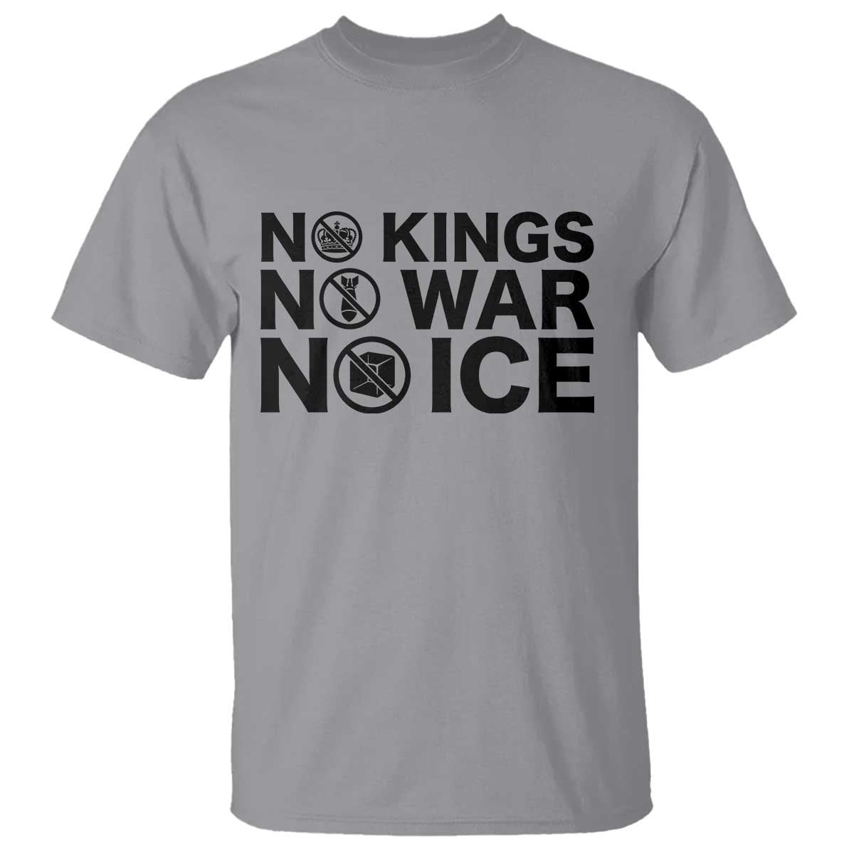 Anti Monarchy Political T Shirt No Kings No Wars No Ice