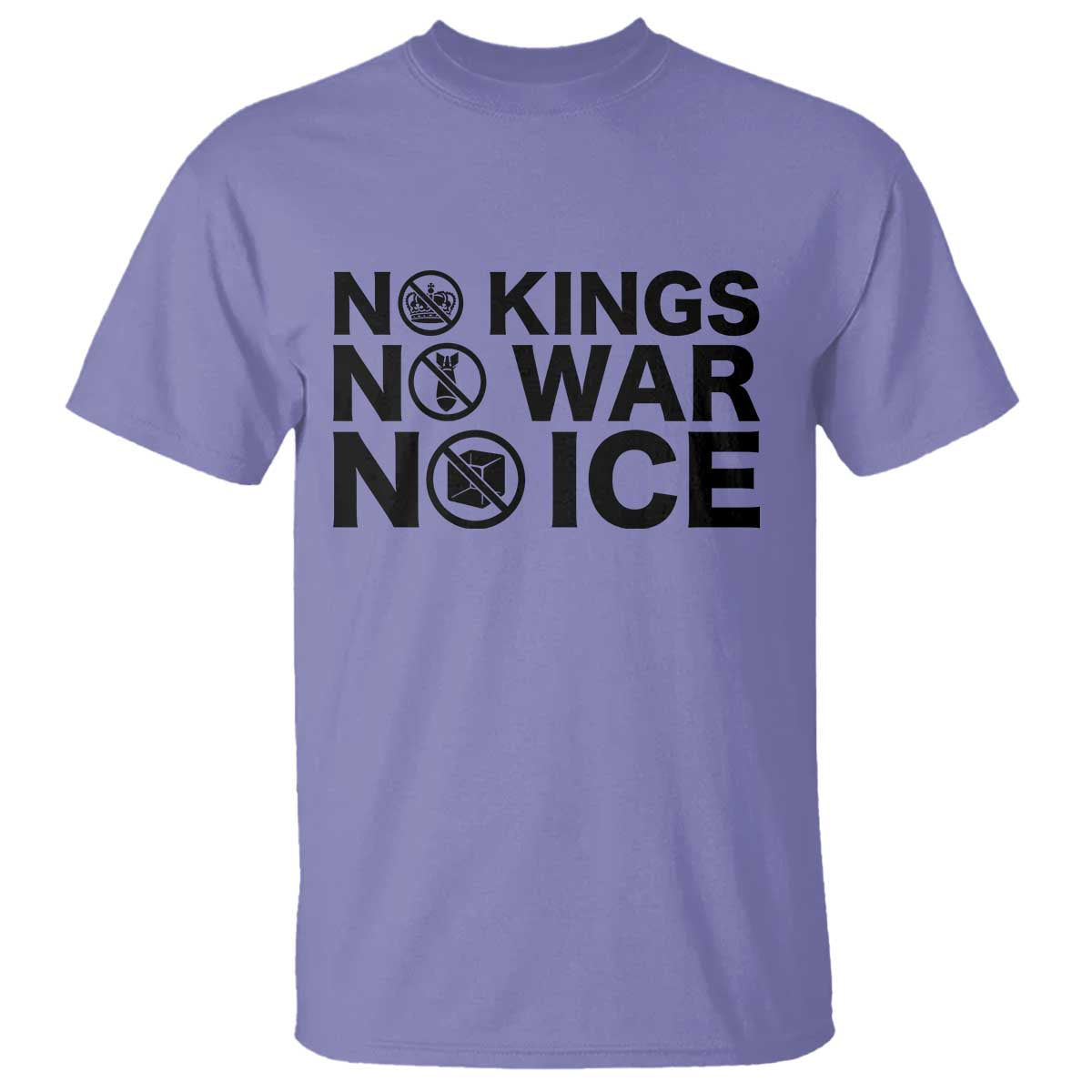 Anti Monarchy Political T Shirt No Kings No Wars No Ice