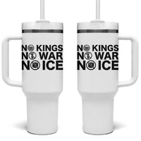 Anti Monarchy Political Tumbler With Handle No Kings No Wars No Ice