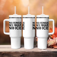 Anti Monarchy Political Tumbler With Handle No Kings No Wars No Ice