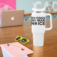 Anti Monarchy Political Tumbler With Handle No Kings No Wars No Ice