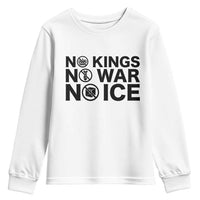 Anti Monarchy Political Youth Sweatshirt No Kings No Wars No Ice