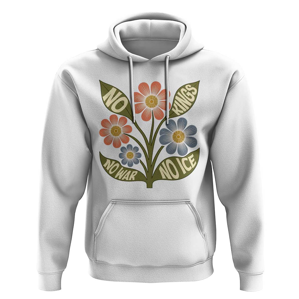 Wildflower Freedom Protest Hoodie No Kings No Wars No Ice