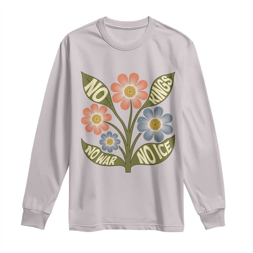 Wildflower Freedom Protest Long Sleeve Shirt No Kings No Wars No Ice