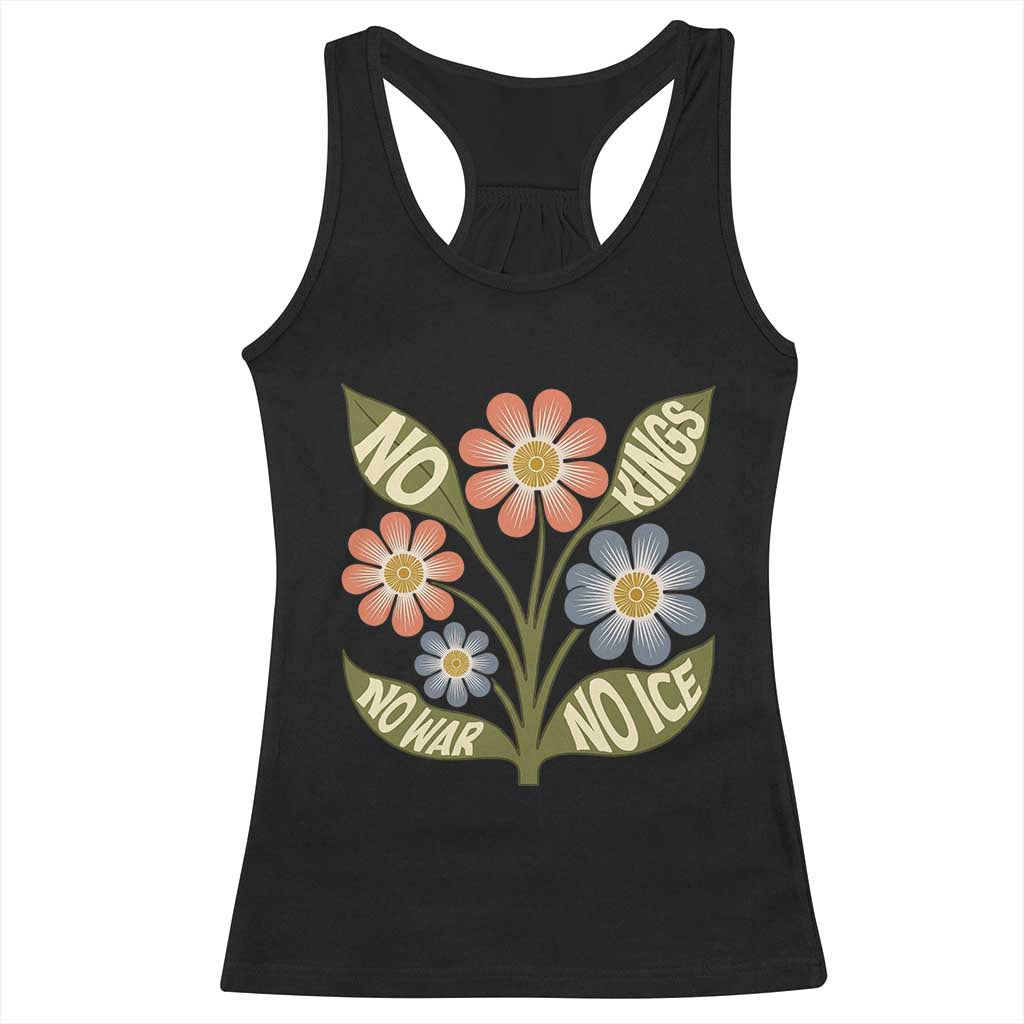Wildflower Freedom Protest Racerback Tank Top No Kings No Wars No Ice