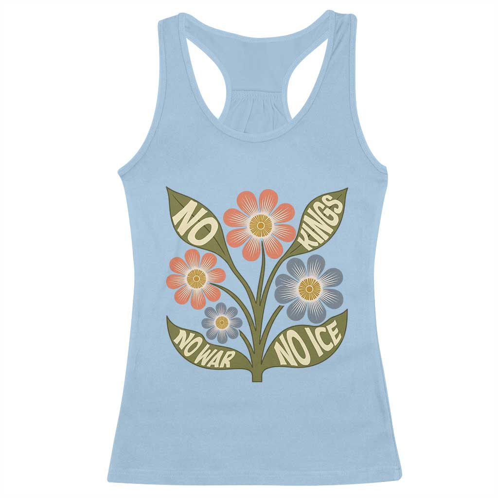 Wildflower Freedom Protest Racerback Tank Top No Kings No Wars No Ice