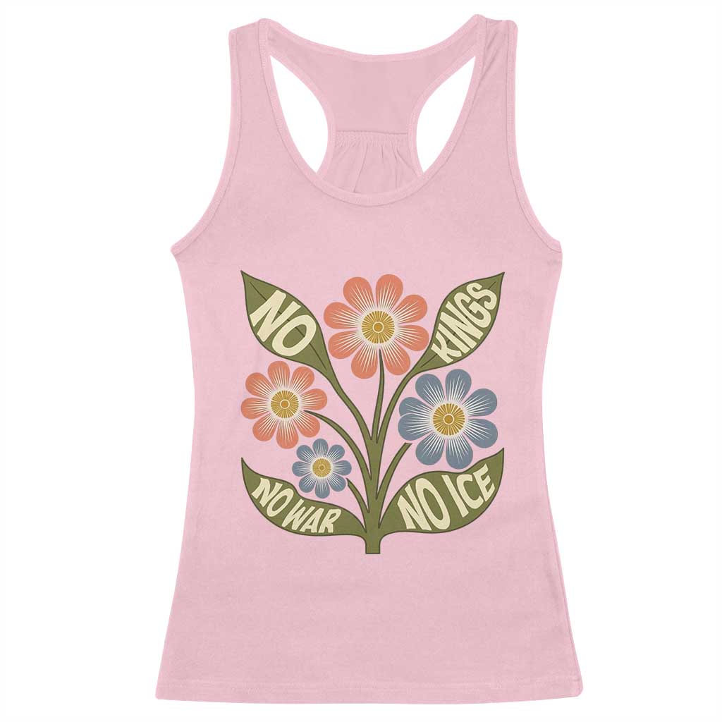 Wildflower Freedom Protest Racerback Tank Top No Kings No Wars No Ice