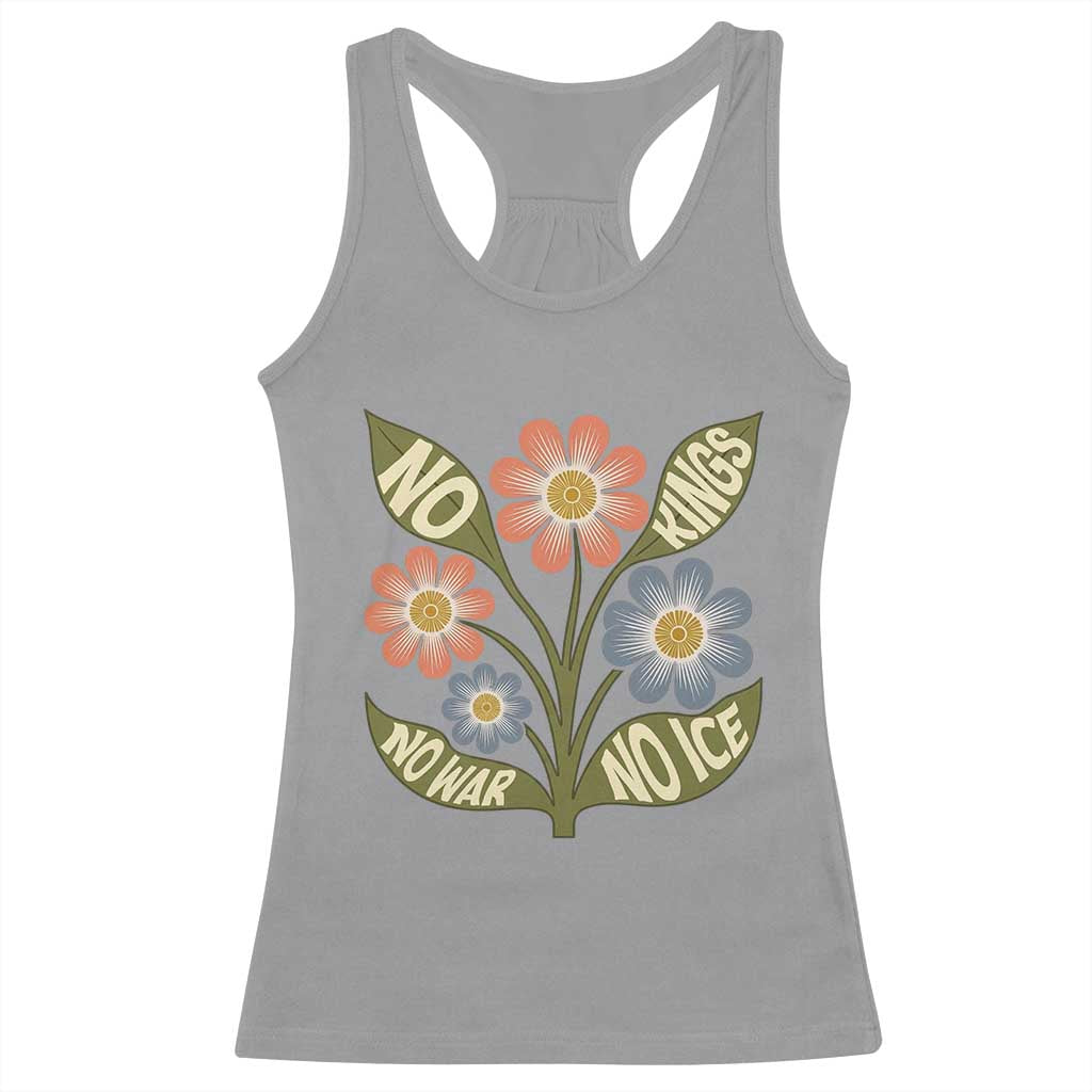 Wildflower Freedom Protest Racerback Tank Top No Kings No Wars No Ice