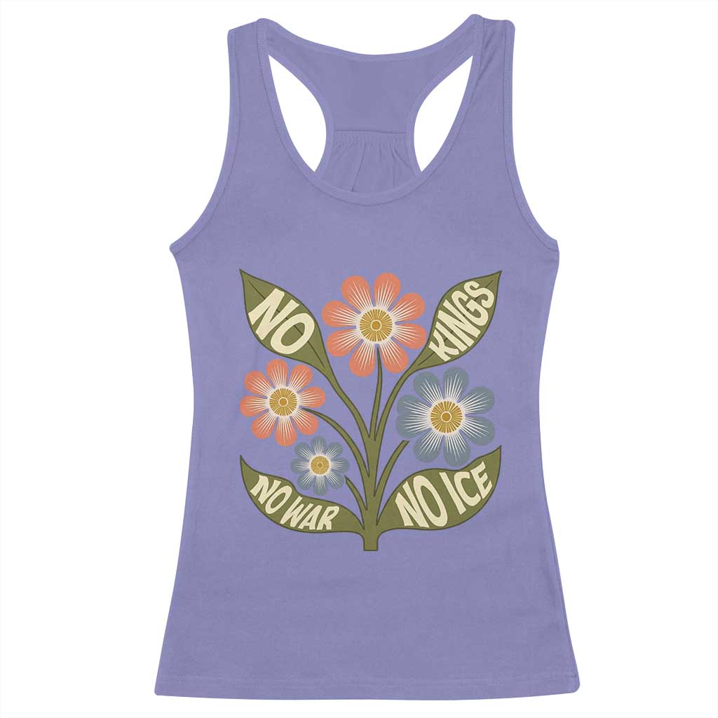 Wildflower Freedom Protest Racerback Tank Top No Kings No Wars No Ice
