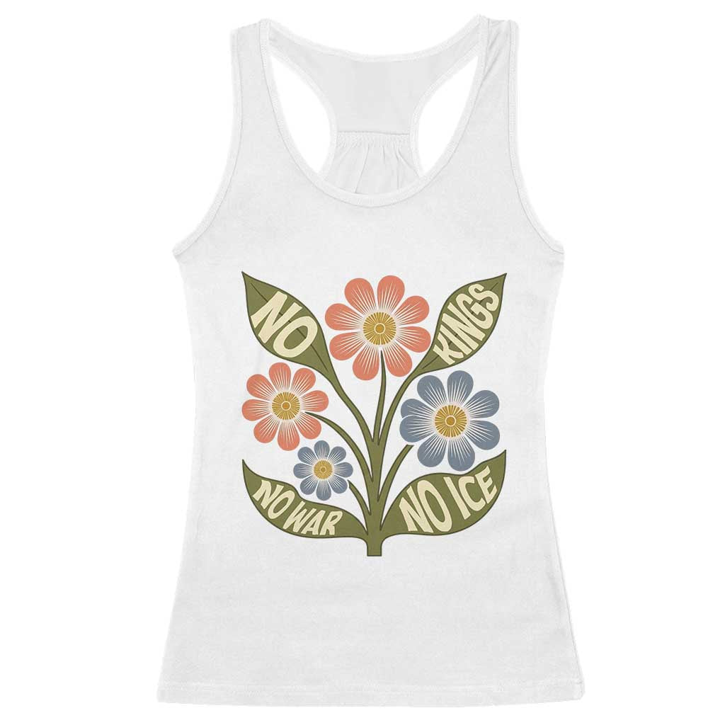 Wildflower Freedom Protest Racerback Tank Top No Kings No Wars No Ice