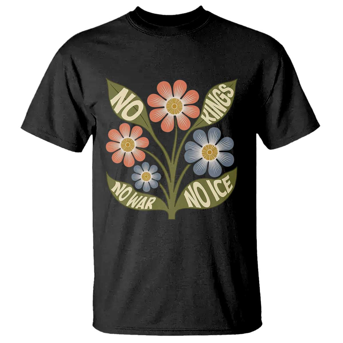Wildflower Freedom Protest T Shirt No Kings No Wars No Ice