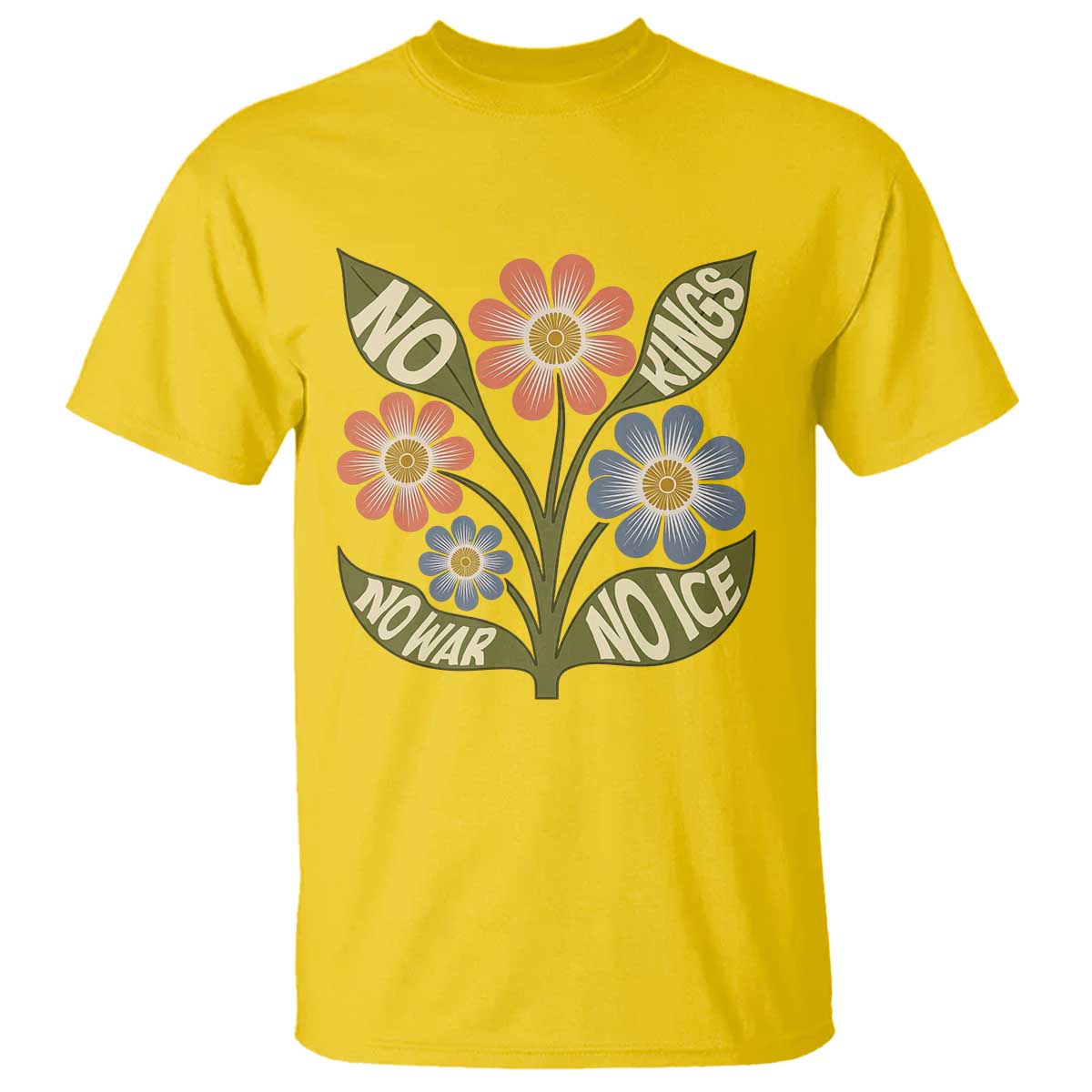 Wildflower Freedom Protest T Shirt No Kings No Wars No Ice