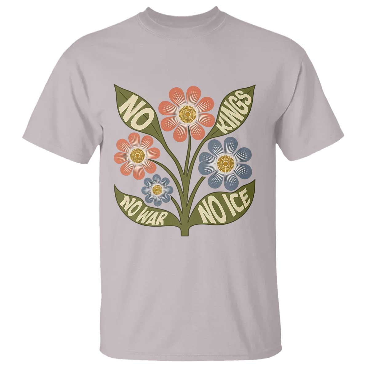 Wildflower Freedom Protest T Shirt No Kings No Wars No Ice