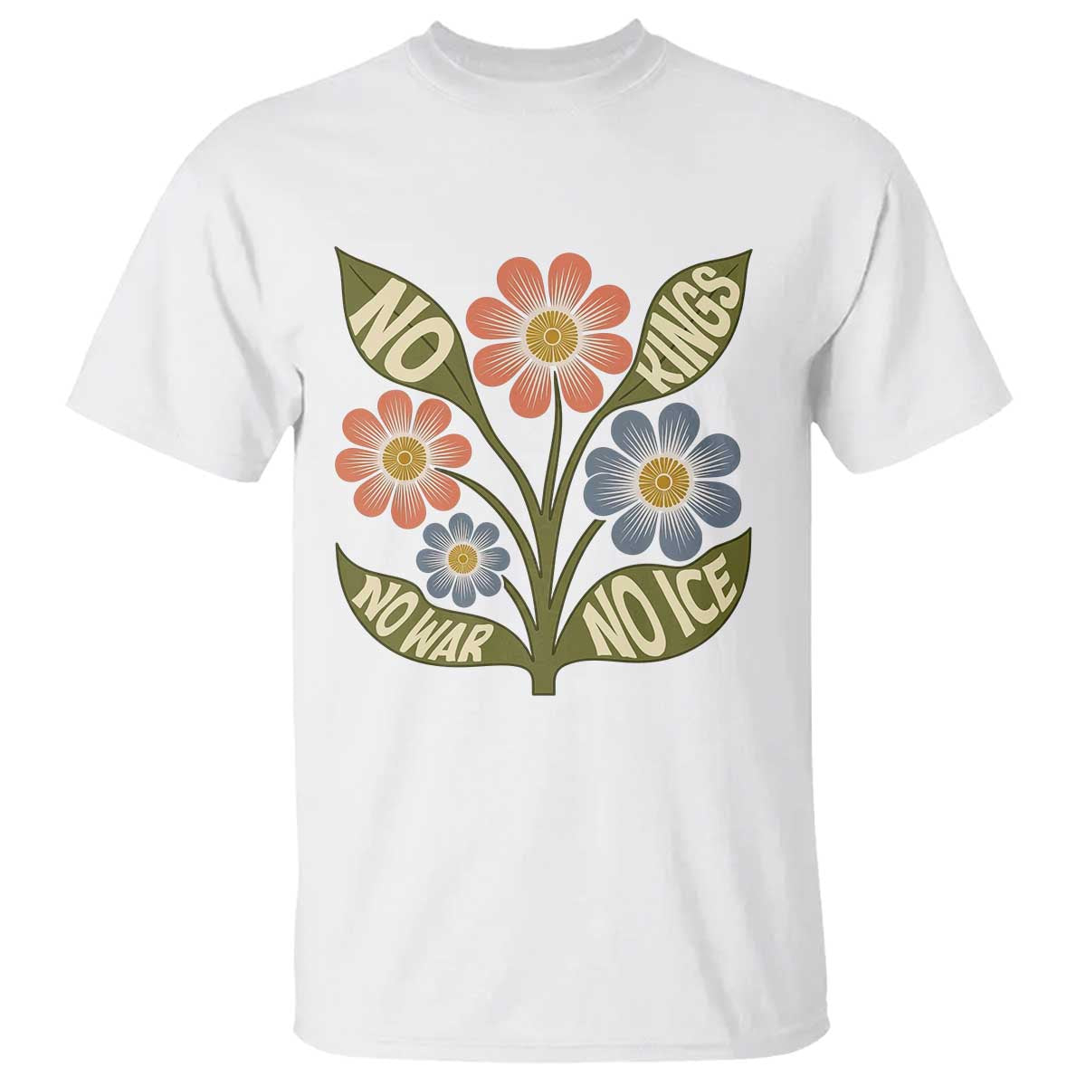 Wildflower Freedom Protest T Shirt No Kings No Wars No Ice