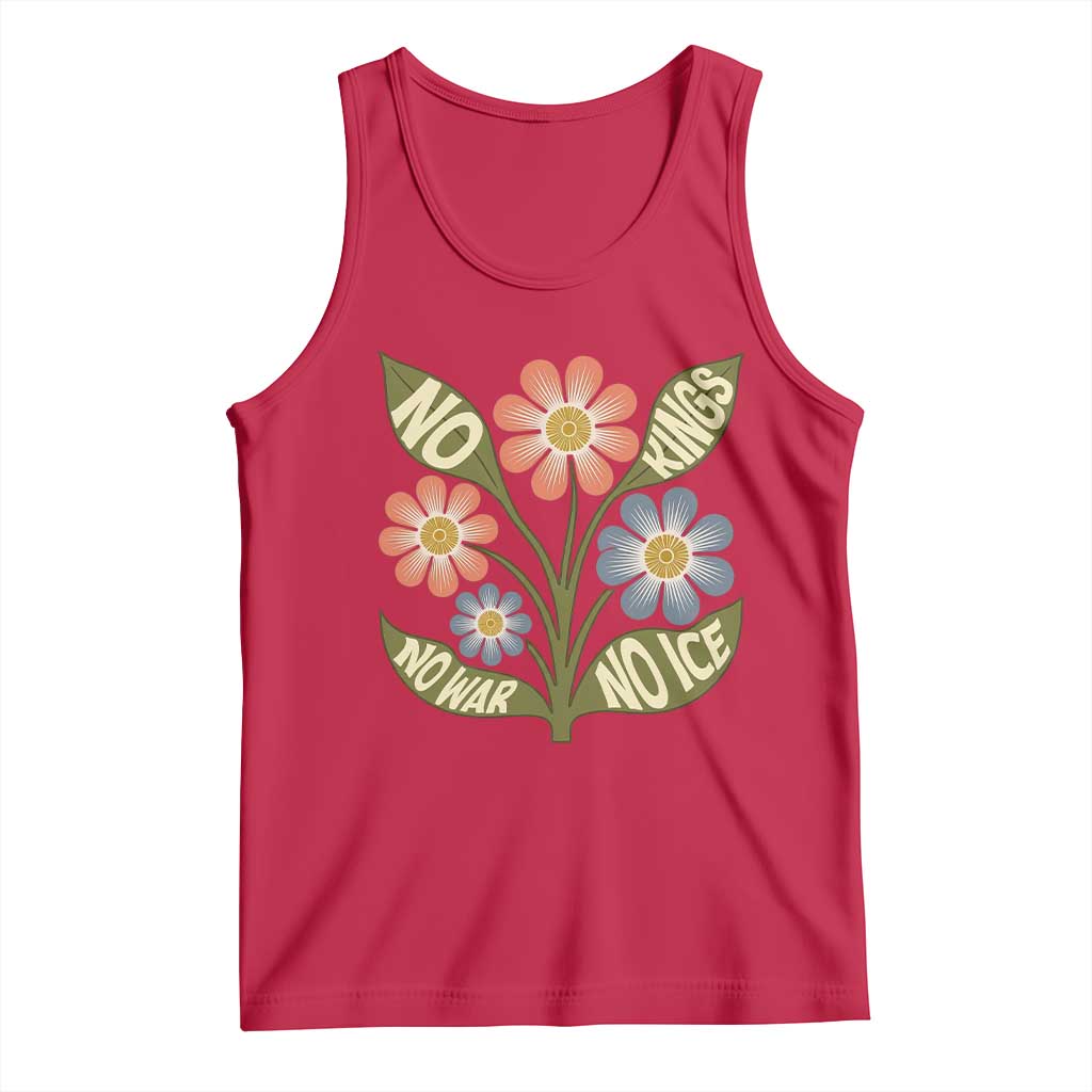 Wildflower Freedom Protest Tank Top No Kings No Wars No Ice