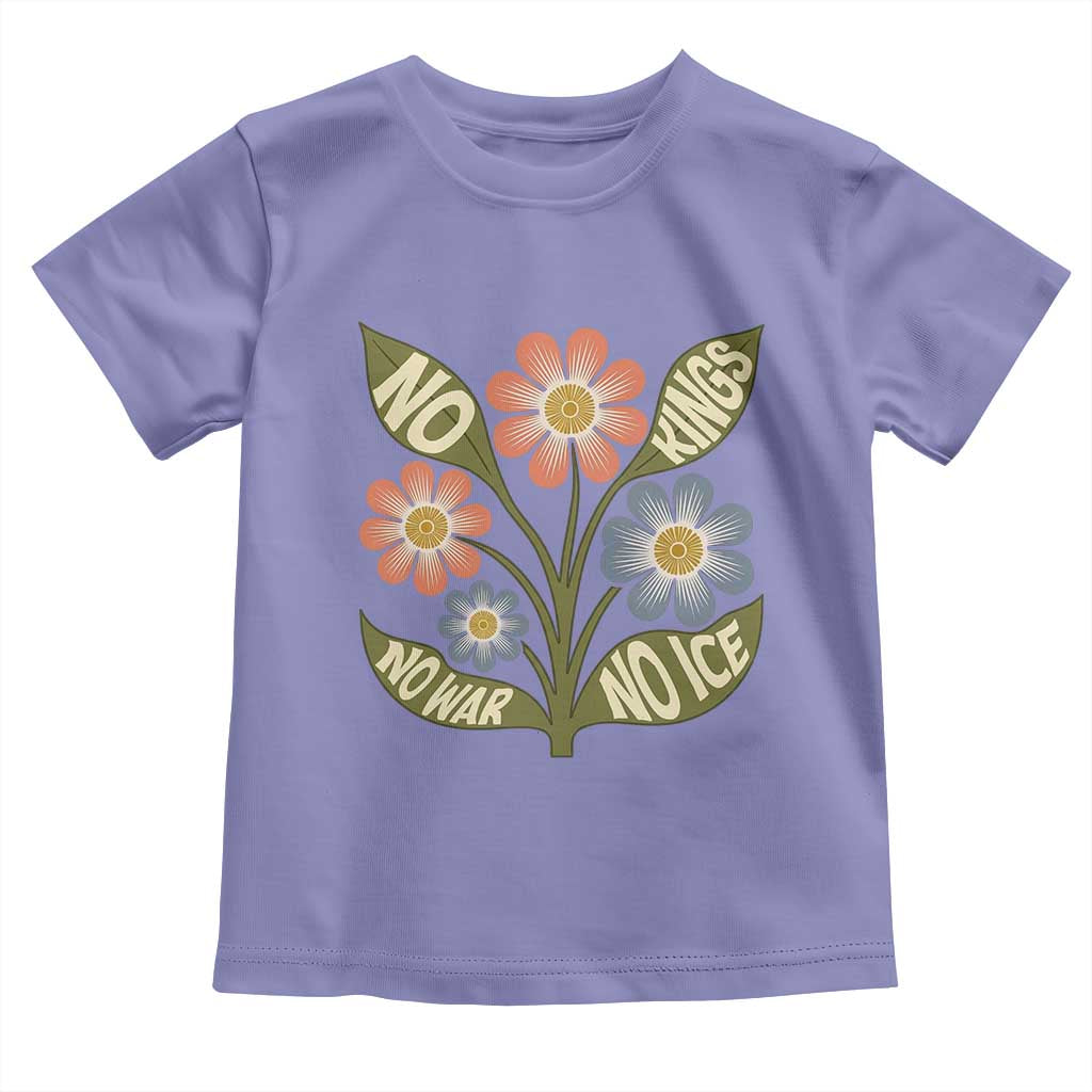 Wildflower Freedom Protest Toddler T Shirt No Kings No Wars No Ice