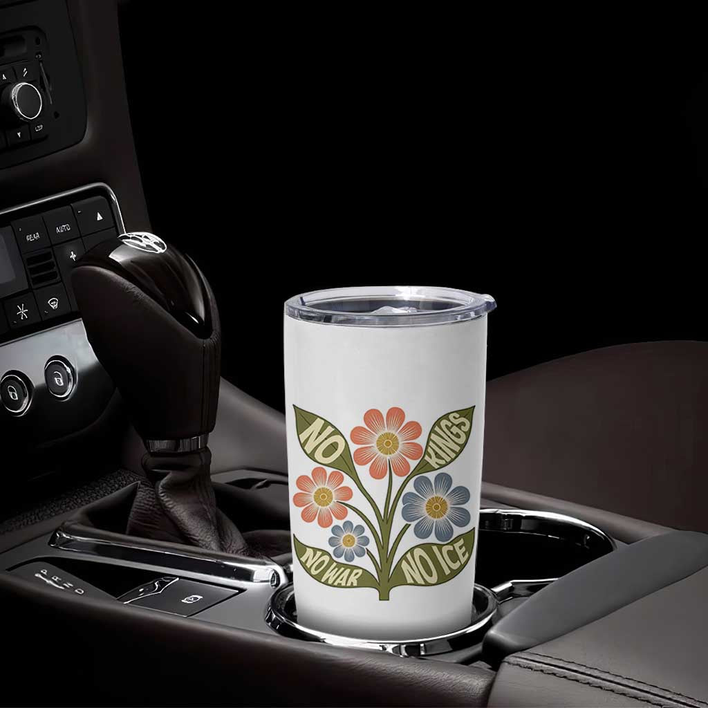 Wildflower Freedom Protest Tumbler Cup No Kings No Wars No Ice