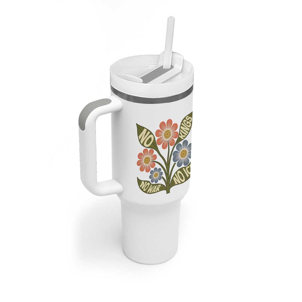 Wildflower Freedom Protest Tumbler With Handle No Kings No Wars No Ice
