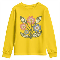 Wildflower Freedom Protest Youth Sweatshirt No Kings No Wars No Ice