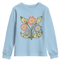 Wildflower Freedom Protest Youth Sweatshirt No Kings No Wars No Ice