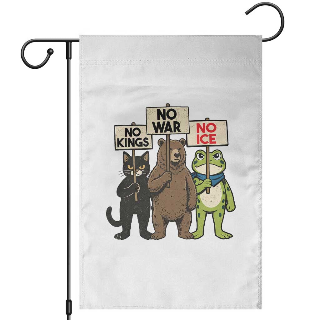 Funny Animal Protest Garden Flag No Kings No Wars No Ice