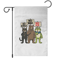 Funny Animal Protest Garden Flag No Kings No Wars No Ice
