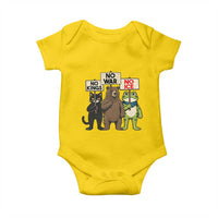 Funny Animal Protest Baby Onesie No Kings No Wars No Ice
