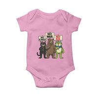 Funny Animal Protest Baby Onesie No Kings No Wars No Ice