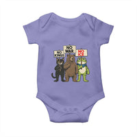 Funny Animal Protest Baby Onesie No Kings No Wars No Ice