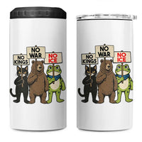 Funny Animal Protest 4 in 1 Can Cooler Tumbler No Kings No Wars No Ice